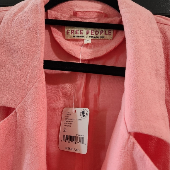 Free People Women's Olivia Linen Blend Blazer XL Host Pick - Picture 6 of 14